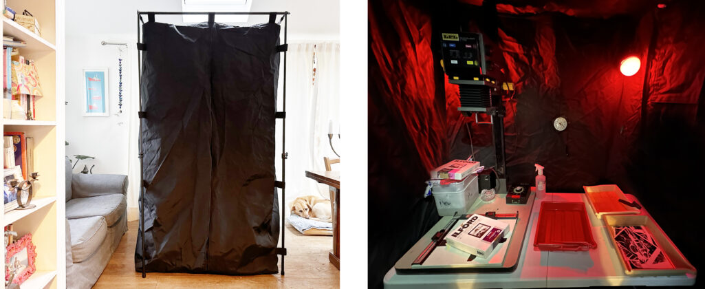 Nova darkroom tent outside and inside