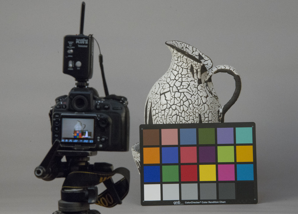 Taking test shot of GretagMacbeth Colorchecker to standardise colour before shoot