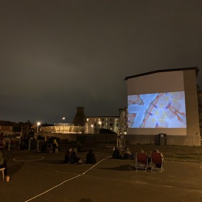  Outdoor socially distance screening of Procession, Portobello Beach, Edinburgh