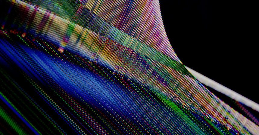 detail of damaged TV screen