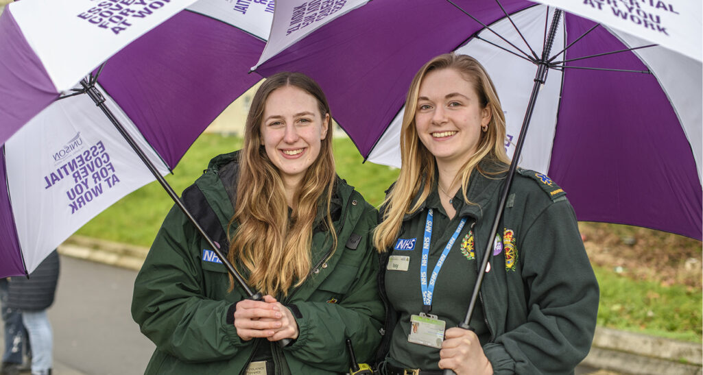 Ambulance worker on strike, Bristol
