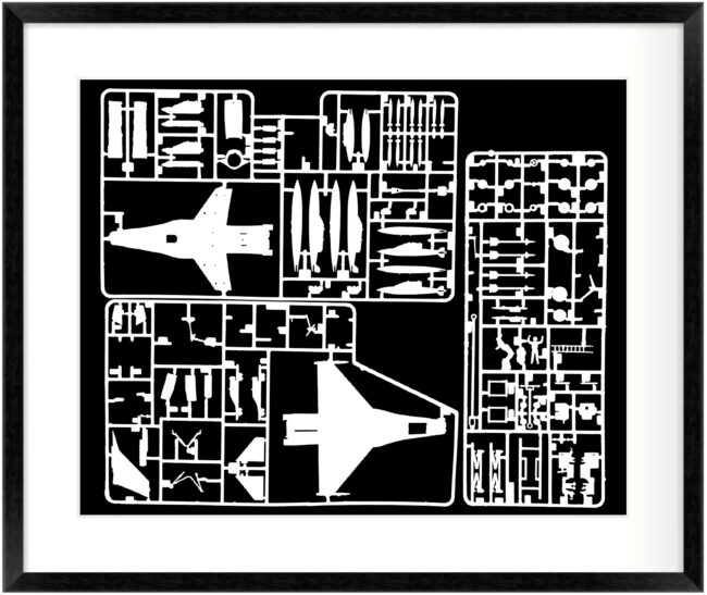 Photogram of scale kit plane